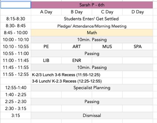 Ms. Sarah P. Schedule